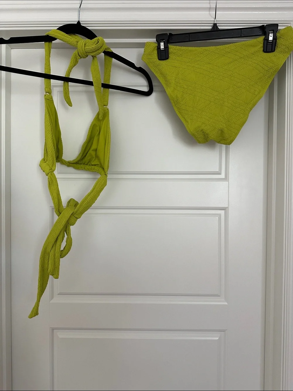 Monday Swimwear Olive Green Textured Triangle Bikini